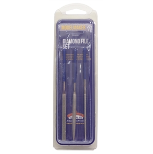 Diamond Files Set (3 Pcs - Flat, Half Round & Round - 140mm)