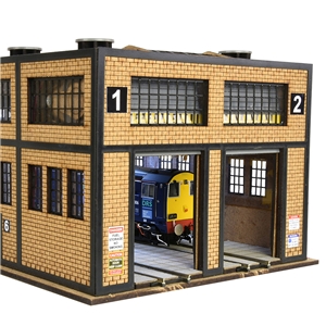 HO/OO Scale Modern Engine House Kit w/Motorised Doors