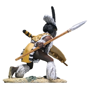 Zulu uThulwana Regiment Attacking Low with Assegai