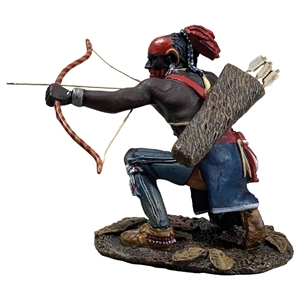 Native Warrior Kneeling with Bow and Arrow