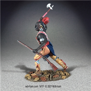 Native Warrior Attacking with Trade Axe