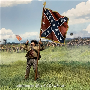 Defiant Confederate Infantry Waving ANV Flag