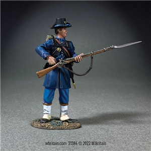 Federal Iron Brigade Reaching for Cap Wearing Gaiters