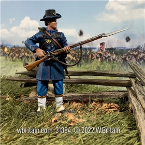 Federal Iron Brigade Reaching for Cap Wearing Gaiters