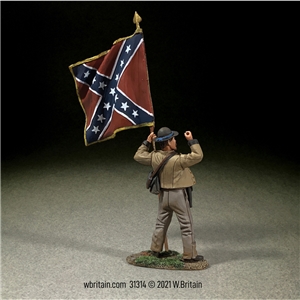Defiant Confederate Infantry Waving ANV Flag