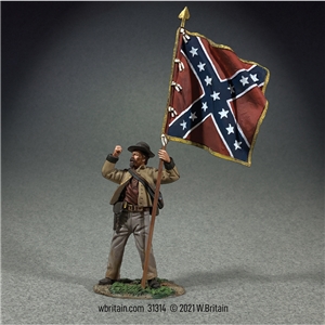 Defiant Confederate Infantry Waving ANV Flag