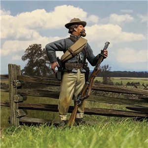 Confederate Infantry Reaching for Cartridge