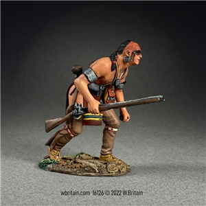 Native American Warrior Advancing Crouched Down