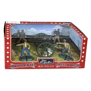 3 Inch Ordinance Rifle Cannon with 4 Confederate Artillery Crew