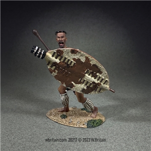 Zulu Warrior Attacking with Knobkerrie, 1879