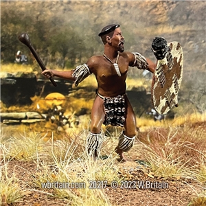 Zulu Warrior Attacking with Knobkerrie, 1879