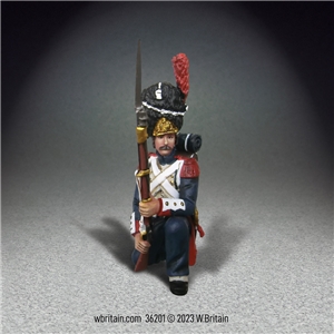 French Imperial Guard in Campaign Trousers Kneeling Defending, No 2