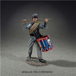 Confederate Drummer Marching
