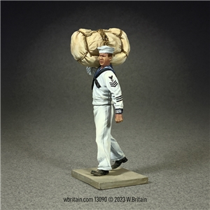 U.S.N. Sailor in Whites with Seabag and Hammock, 1920-41