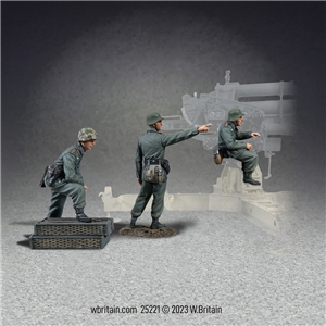 "Surveying the Field" Three Members of a German 88 FlaK Gun