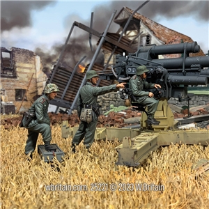 "Surveying the Field" Three Members of a German 88 FlaK Gun