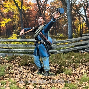Union Infantry in Frock Coat Cheering