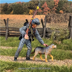 Tail End of the Column Confederate with Four Footed Companion