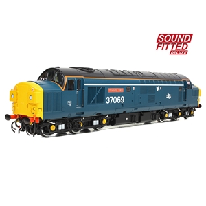 Class 37/0 Split Headcode 37069 'Thornaby TMD' BR Blue (White Stripe)