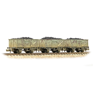 BR 16T Steel Mineral with Top Flap Doors 3-Wagon Pack BR Grey [WL] [W]
