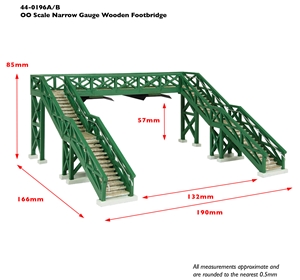 Narrow Gauge (OO9) Wooden Footbridge - Green