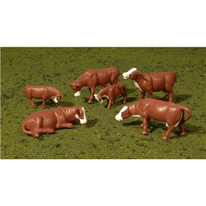 Cows - Brown & White (6/Pack)