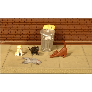 Cats with Garbage Can (6/Pack)