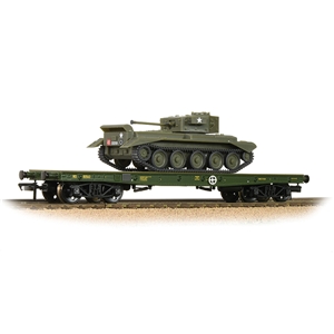 WD 50T 'Warflat' Bogie Wagon WD Bronze Green with Cromwell MKIV Tank