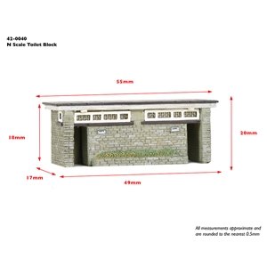 42-0040 Toilet Block (dims)
