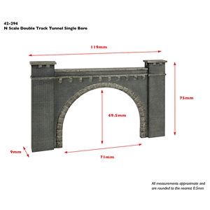 42-294 Double Track Tunnel Single Bore Dims