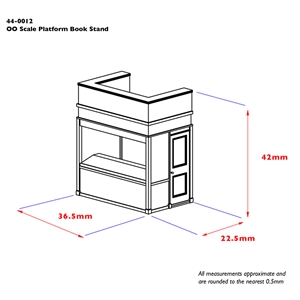 44-0012 Platform Book Stand - Dims