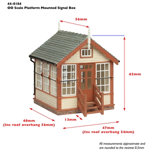44-0184B Platform Mounted Signal Box Brown -DIMS