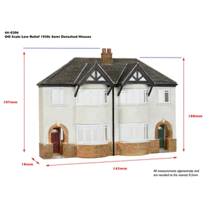 44-0206 Low Relief 1930s Semi Detached Houses (dims)