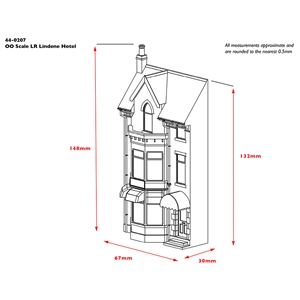 44-0207 OO Scale Low Relief  Lindene Hotel