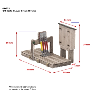 44-575 4 Lever Open Ground Frame Dims