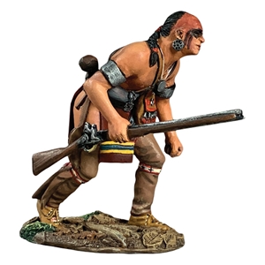 Native American Warrior Advancing Crouched Down