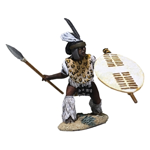 Zulu uThulwana Regiment Attacking Low with Assegai