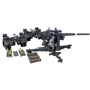 B25088 German 88mm Flak 36/37 Overall Grey Gun and Carriage