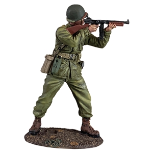 B25152 U.S. Infantryman Standing, Firing Thompson From Shoulder, 1944-45