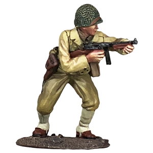 B25188 U.S. Infantry NCO Crouching with Thompson, 1943-45