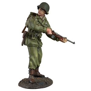 B25189 U.S. Infantry Company Officer Looking Around Corner, 1943-45