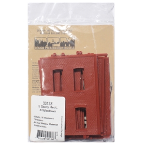 DPM30138 Two-Storey Four Rectangular Window Wall (x4)
