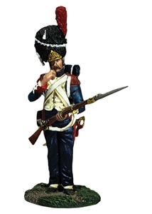 French Imperial Guard in Campaign Trousers Tearing Cartridge