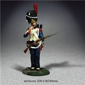 French Imperial Guard in Campaign Trousers Tearing Cartridge