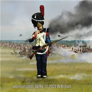 French Imperial Guard in Campaign Trousers Tearing Cartridge