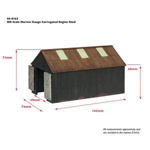 Narrow Gauge Corrugated Engine Shed Dims