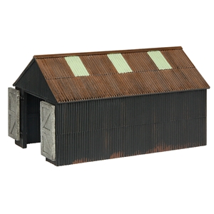 Narrow Gauge Corrugated Engine Shed Doors open