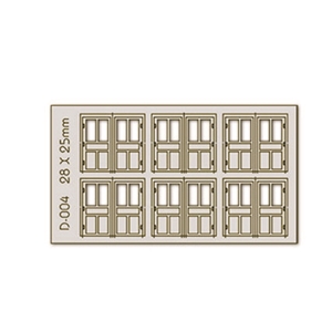 6 pcs 28X25mm Double Unit Doors H0/00