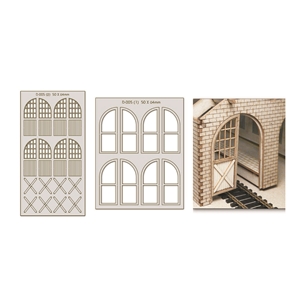 4 pcs 50X64mm Double Unit Loco Depot Doors H0/00