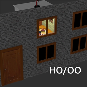4 pcs Illuminated Decorated Rooms (H0/00 kit)